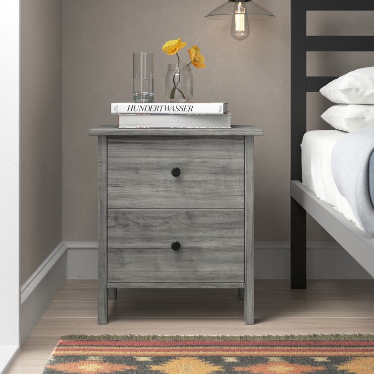 Bedside table with on sale locking drawer